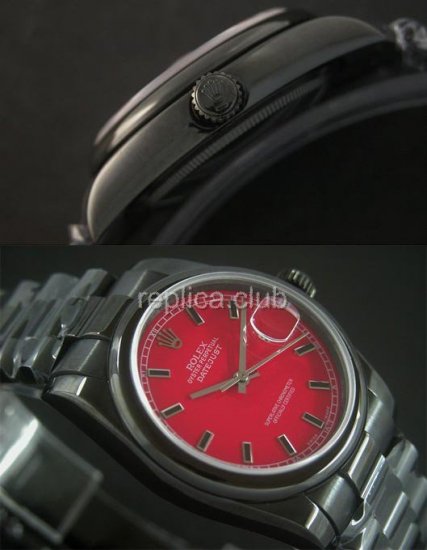 Rolex Datejust Red Dial Swiss Replica Watch