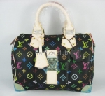 Louis Vuitton Monogram Multicolor Canvas Speedy 30 Black M92642 Handbag Replica