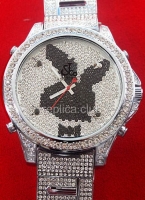 Jacob & Co Five Time Zone Full Size Playmate, Diamonds Steel Braclet Replica Watch
