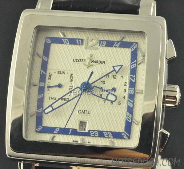 Ulysse Nardin Quadrato Dual Time GMT Datograph Replica Watch #1