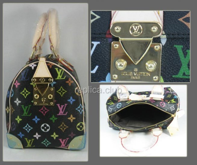 Louis Vuitton Monogram Multicolor Canvas Speedy 30 Black M92642 Handbag Replica