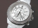 Chanel J12 Chronograph Diamonds, Real Ceramic Case And Braclet #1