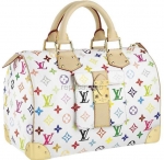 Louis Vuitton Monogram Multicolor Canvas Speedy 30 White M92643 Handbag Replica