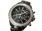 Chanel J12 Chronograph Diamonds, Real Ceramic Case And Braclet #2