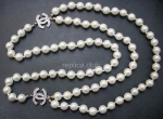 Chanel White Diamond Pearl Necklace Replica #3