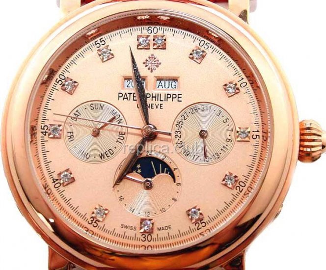 Patek Philippe Perpetual Calendar Diamonds Replica Watch #1