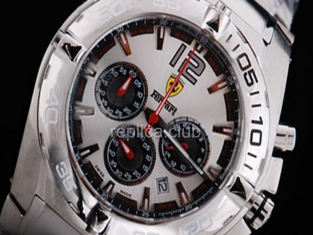 Replica Ferrari Watch Working Chronograph Stainless Steel Case and Stainless Steel Strap - BWS0359