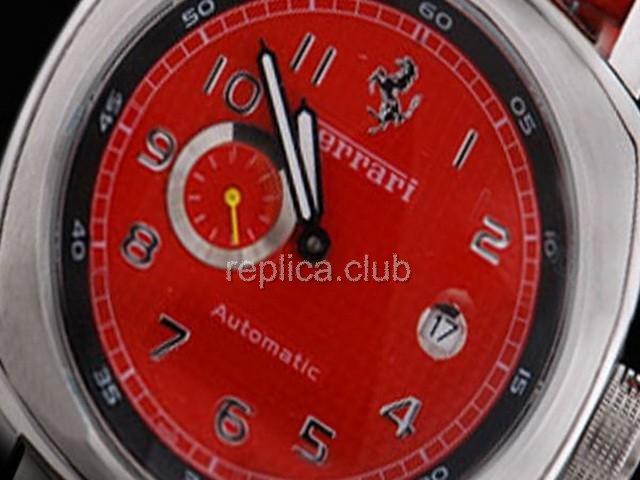 Replica Ferrari Watch Panerai Power Reserve Aoutmatic Movement Red Dial and Red Leather Strap - BWS0378