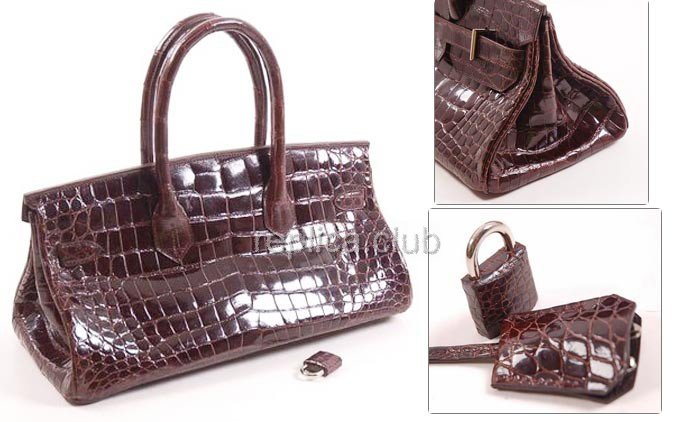 Hermes Shoulder Birkin Crocodile Replica Handbag #2