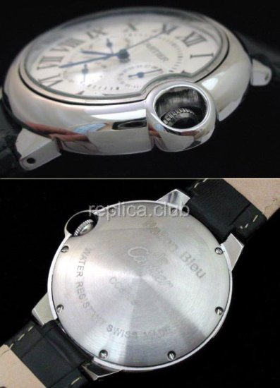 Cartier globo Bleu de Cartier Datograph Replica Watch, de gran tamaño #3