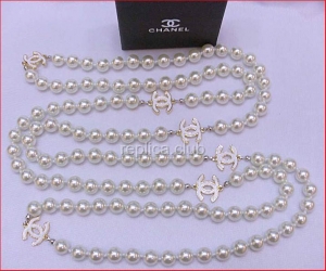 Replica Chanel blanco collar de perlas #3