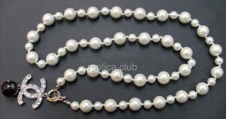 Chanel Diamante Blanco Réplica collar de perlas #8