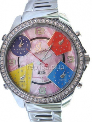 Jacob & Co Tamaño Zona Cinco Tiempo Completo, braclet acero replicas relojes #4