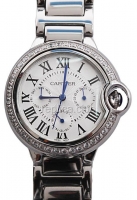 Cartier globo Bleu de Cartier Datograph Diamantes Replica Watch, de tamaño medio