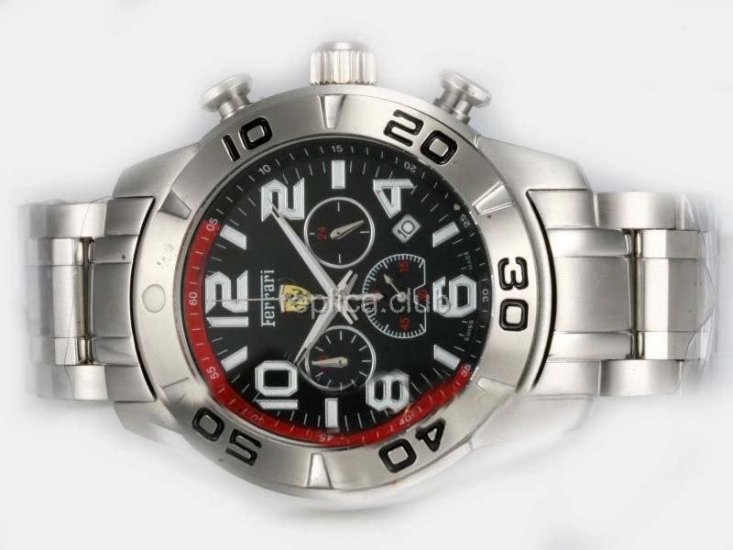 Dial Réplica reloj Ferrari de Trabajo Cronógrafo Negro - BWS0346