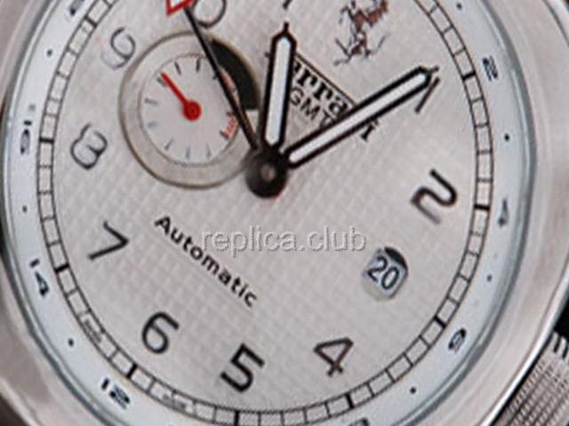 Replica Ferrari Reloj Movimiento GMT automática esfera blanca y correa de cuero - BWS0354