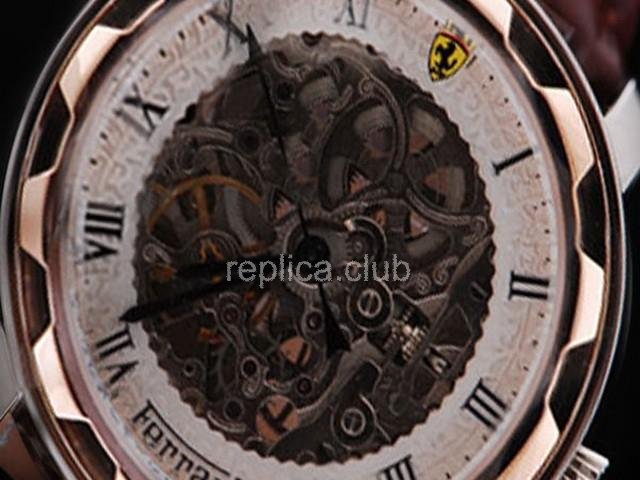 Replica Ferrari Panerai Reloj Movimiento automático de oro rosa Bisel Con Correa De Cuero - BWS0367
