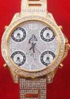 Jacob & Co Cinq taille de la zone à temps plein, acier diamants braclet Replica Watch #1
