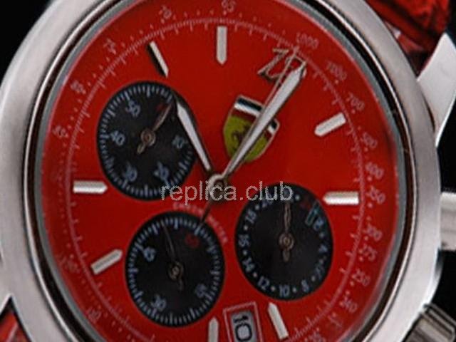 Réplique Ferrari Montre chronographe de travail Mouvement Quartz Rouge cadran et bracelet - BWS0358