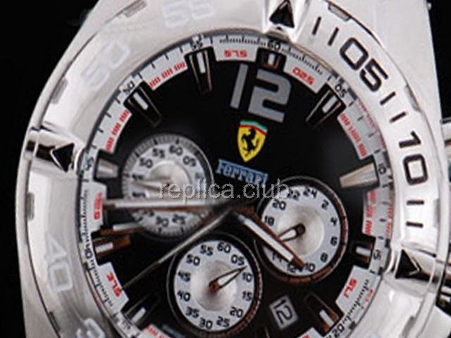 Ferrari Replica Uhr Arbeiten Chronograph Quarzwerk Zifferblatt schwarz und Ssband Strap - BWS0353