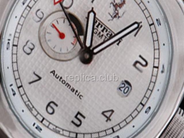 Replica Ferrari Assista Movimento Branco GMT Automatic Dial e pulseira de couro - BWS0354