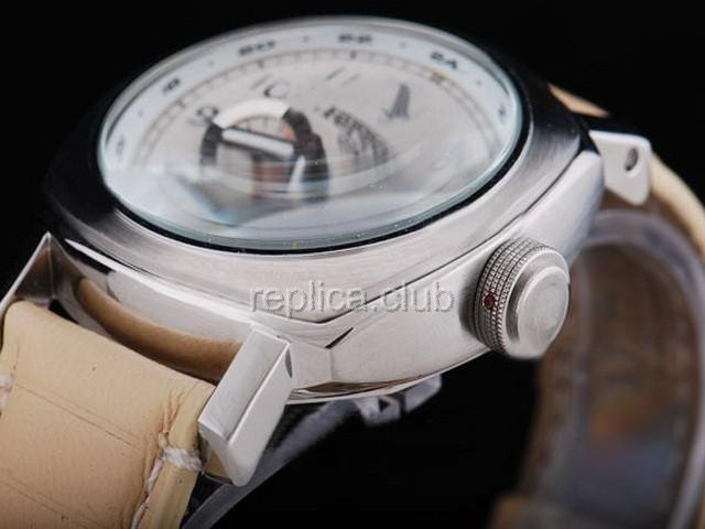 Replica Ferrari-Uhr GMT Automatik-Uhrwerk weißes Zifferblatt und Lederband - BWS0354