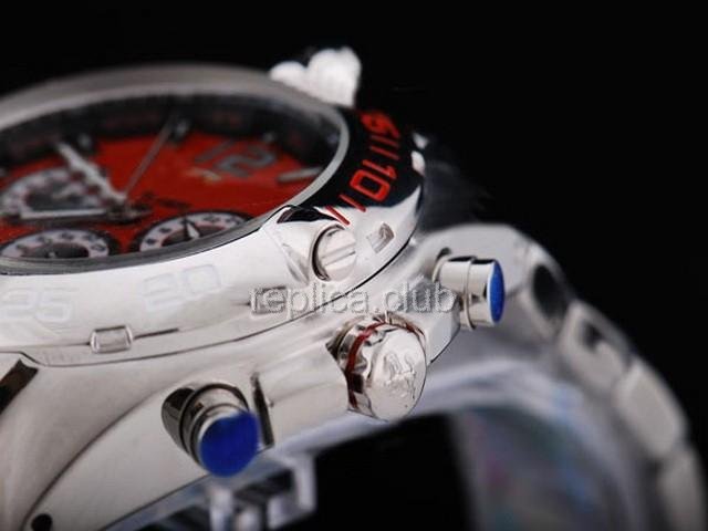 Replica Ferrari reloj cronógrafo de trabajo del movimiento del cuarzo Red Dial y Correa ssband - BWS0357