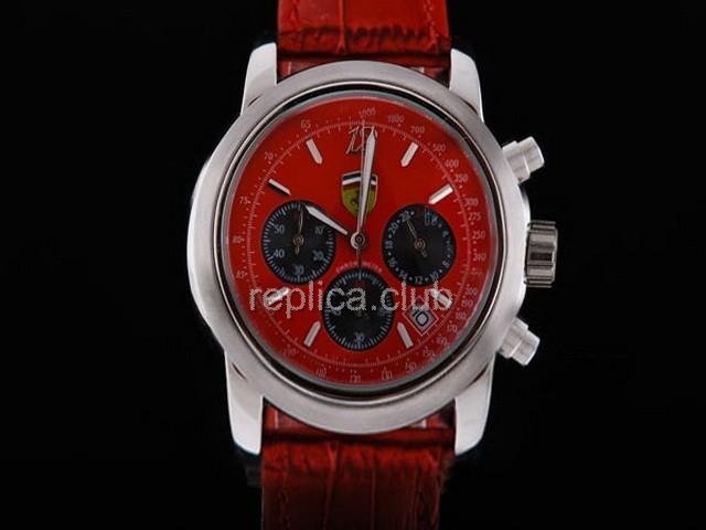 Ferrari Replica Uhr Arbeiten Chronograph Quarz-Uhrwerk Red Zifferblatt und Armband - BWS0358