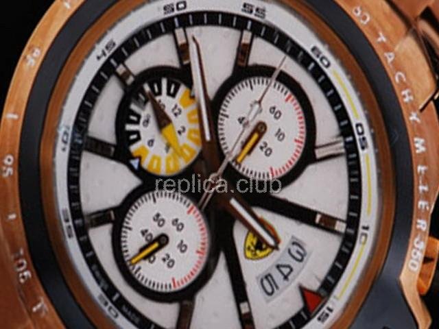 Replica Panerai Ferrari-Uhr Automatik-Uhrwerk Gole Gehäuse und Armband mit weißem Zifferblatt - BWS0363