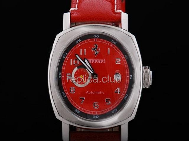 Ferrari-Uhr Replica Panerai Power Reserve Aoutmatic Bewegung rotes Zifferblatt und rote Lederband - BWS0378