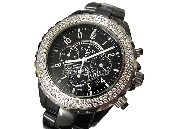 Chanel J12 Diamonds Chronograph, Real Ceramic Case Und Armband #2