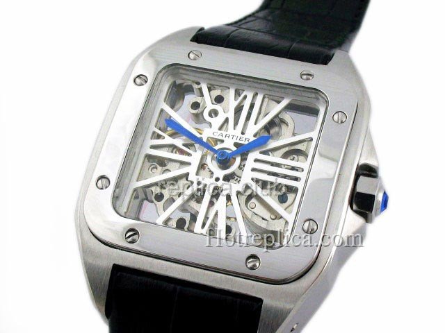 Cartier Santos 100 Squelette Replica Watch #2