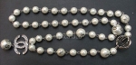 Chanel Diamond White Pearl Necklace Replica #9
