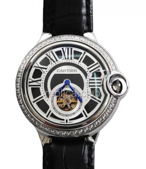 Cartier Pallone Bleu de Cartier tourbillon Replica Watch Diamanti #6