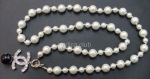 Chanel Diamond White Pearl Necklace Replica #8