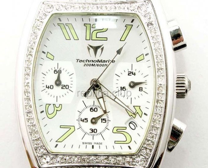 TechnoMarine Technosquareクロノダイヤモンドレプリカ時計
