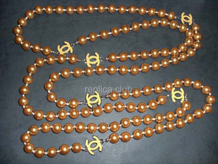 Ouro Chanel réplica Pearl Necklace
