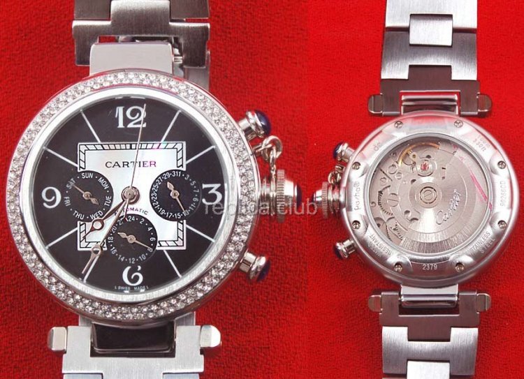 Cartier Pasha Datograph Replica Watch Diamonds #1