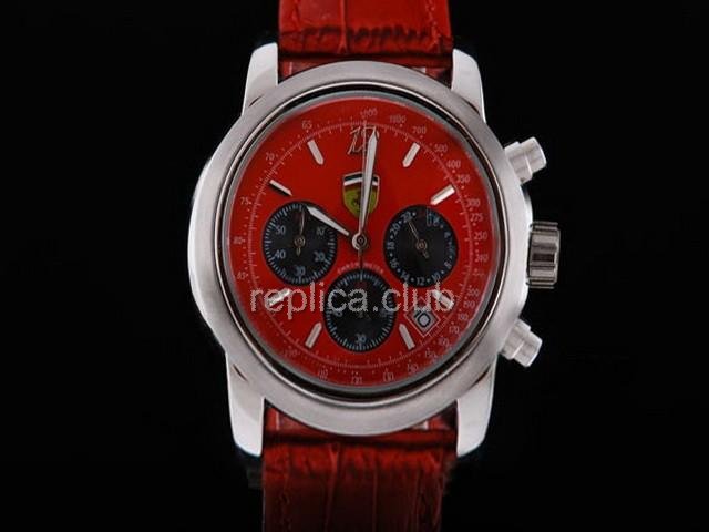 Replica Ferrari Assista Dial Chronograph Trabalho Movimento Quartz Vermelho e Strap - BWS0358