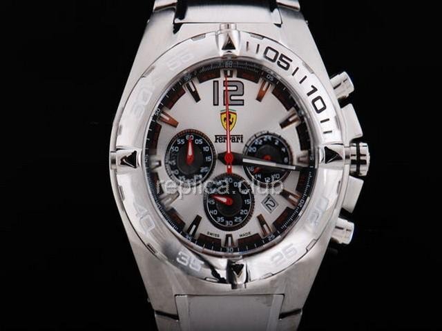 Replica Ferrari relógio cronógrafo de trabalho em aço inoxidável Case e Alça Aço Inoxidável - BWS0359