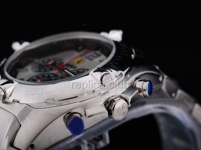 Replica Ferrari relógio cronógrafo de trabalho em aço inoxidável Case e Alça Aço Inoxidável - BWS0359