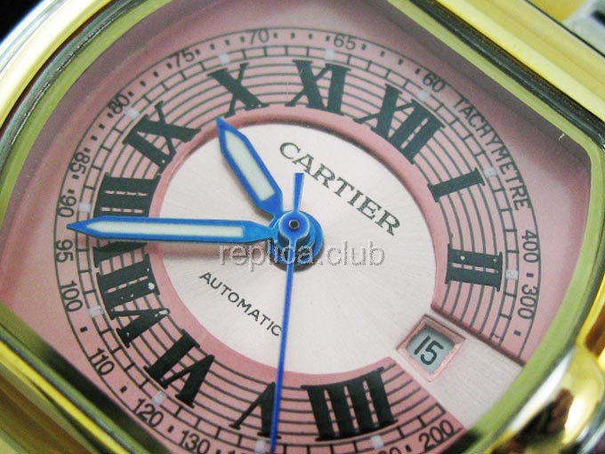 Cartier Roadster Data Replica Watch, tamanho pequeno