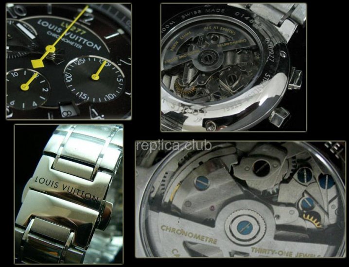 Louis Vuitton Тамбур Chronograph Swiss Watch реплики